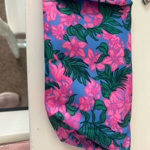 Lilly Pulitzer Pink and Blue Floral Scarf
